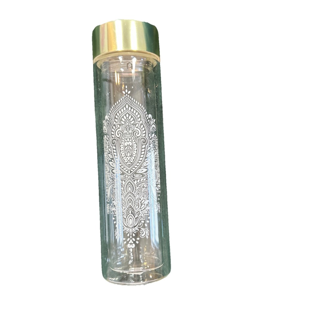 Boho Clear Double Glass Walled Mandala Infuser. For Tea/water/any infused Fluid.